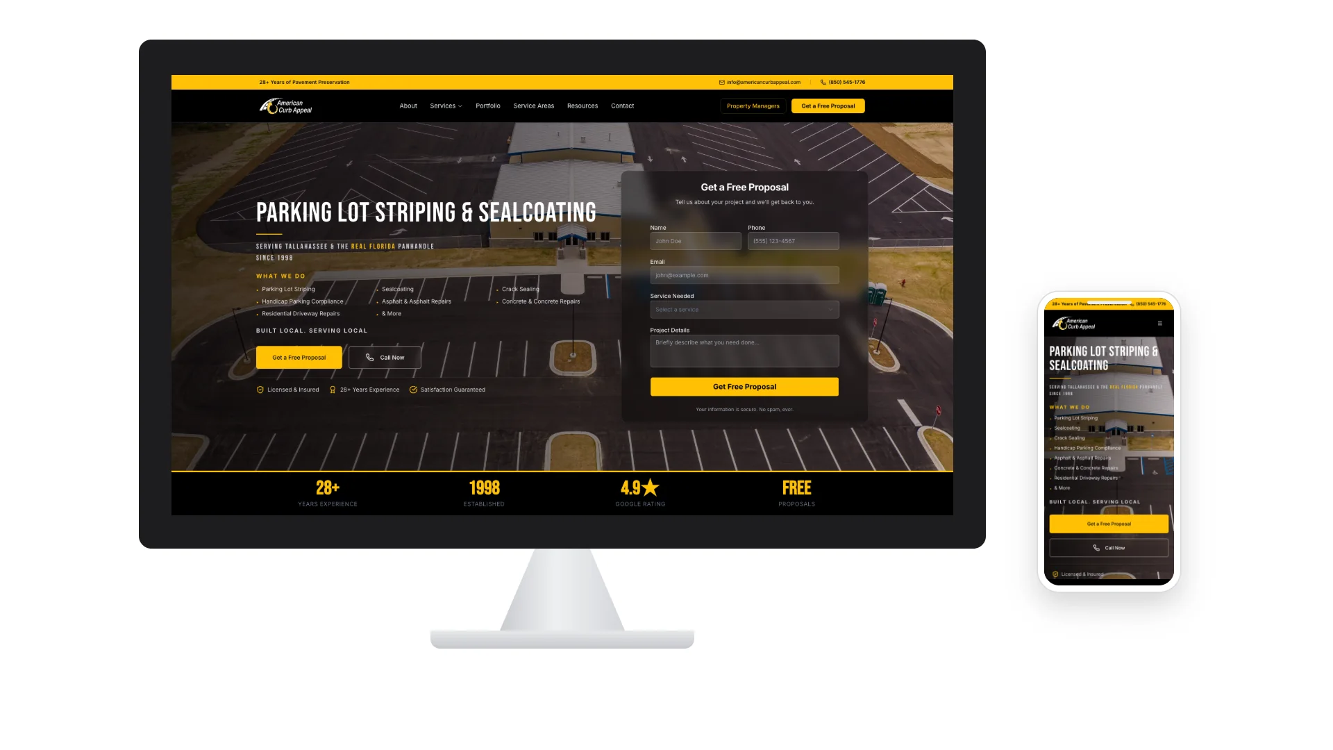 A website we built for American Curb Appeal