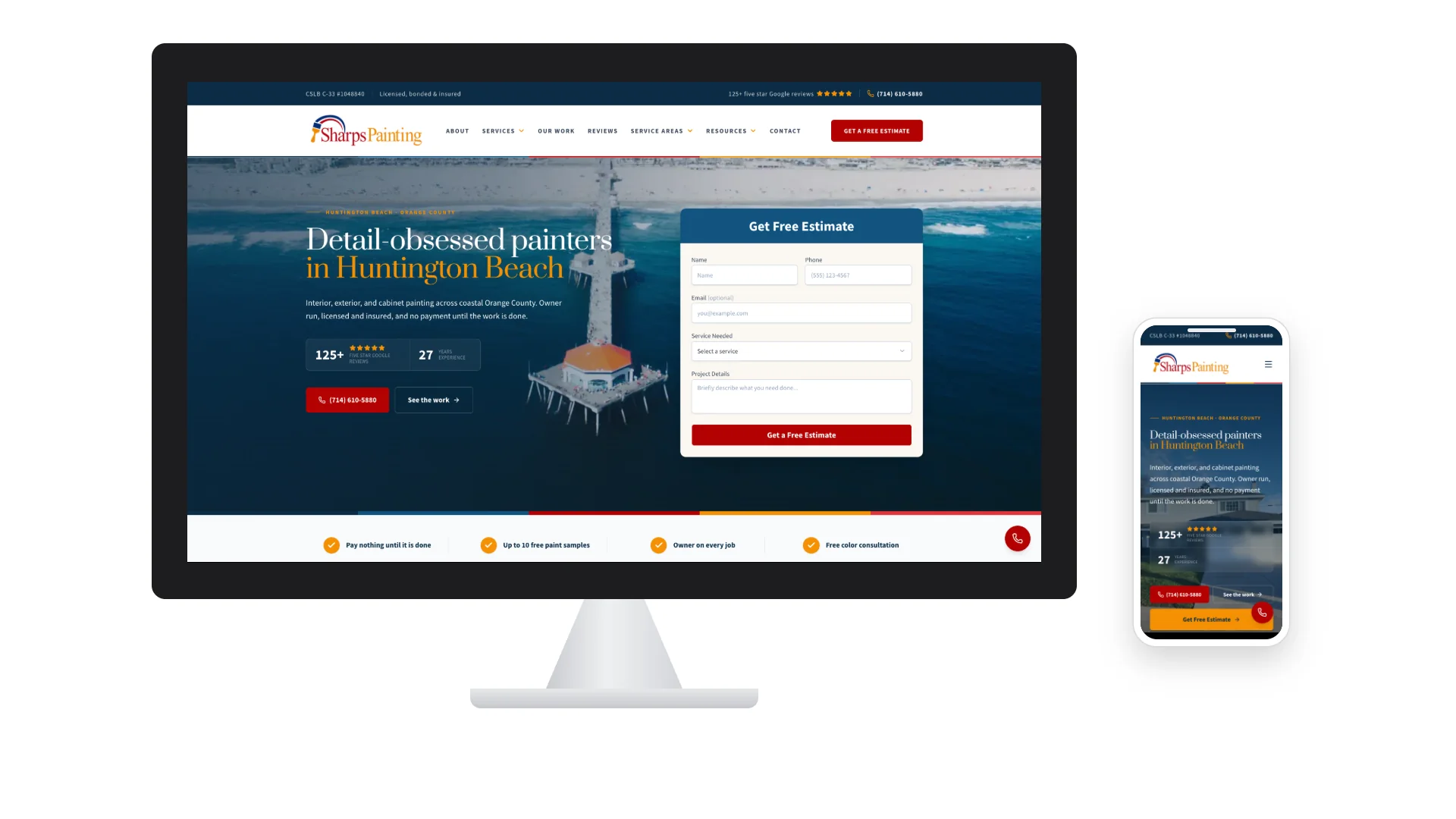 A website we built for Sharp's, Huff, Victory and Wrangler Painting